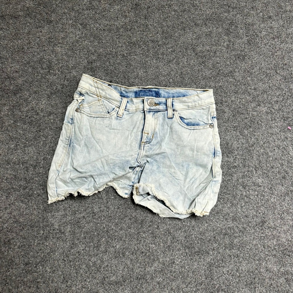 Rock & Republic Shorts Womens Size 26 Light Wash Denim Frayed Hem Cutoff Casual